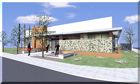 The architectual rendering of the Turner Center in Westchester